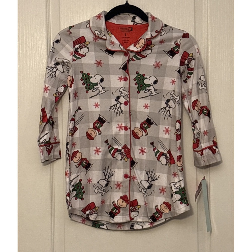 New Peanuts‎ Girls Nightshirt Snoopy Christmas Charlie Brown Xmas - Small